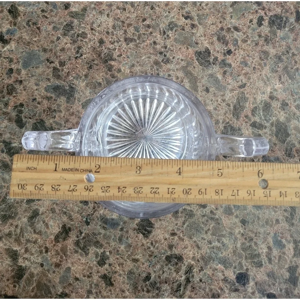 Vintage Double Handled  Clear Glass Peerless Colonial‎ Open Sugar Bowl